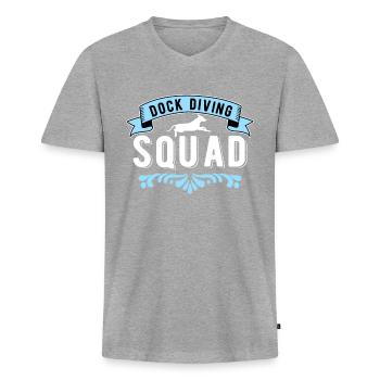 Dock Diving Squad - Men's Premium Organic T-shirt with V-neck - heather grey - Front
