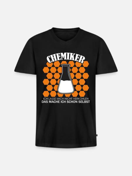 Chemist Witz Chemistry Chemical technician - Men's Premium Organic T-shirt with V-neck - black