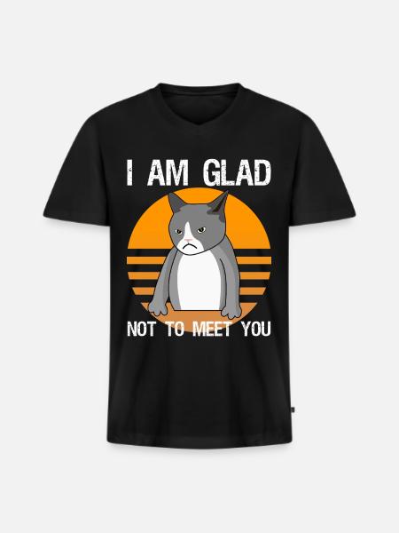 Sarkasmus gemeine Katze Spruch Ironie - Männer Premium Bio T-Shirt mit V-Ausschnitt - Schwarz