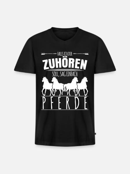 Reiten Reiter Pferde Pferd - Männer Premium Bio T-Shirt mit V-Ausschnitt - Schwarz