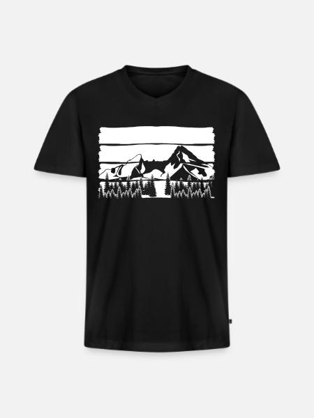 Watzmann Watzmann Massif - Men's Premium Organic T-shirt with V-neck - black