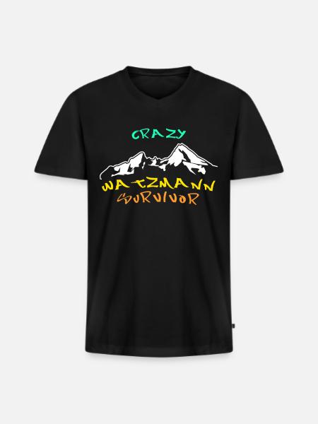 Watzmann saying Watzmann massif - Men's Premium Organic T-shirt with V-neck - black