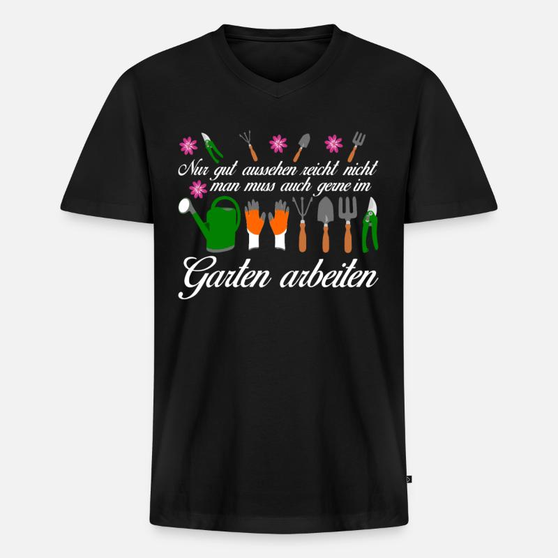 Garten Galabau Galabauer Gärtner - Männer Premium Bio T-Shirt mit V-Ausschnitt - Schwarz