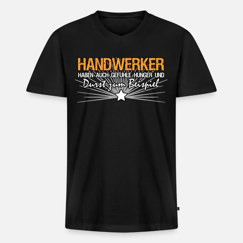 Handwerker Werkstatt Durst Handwerk - Männer Premium Bio T-Shirt mit V-Ausschnitt - Schwarz