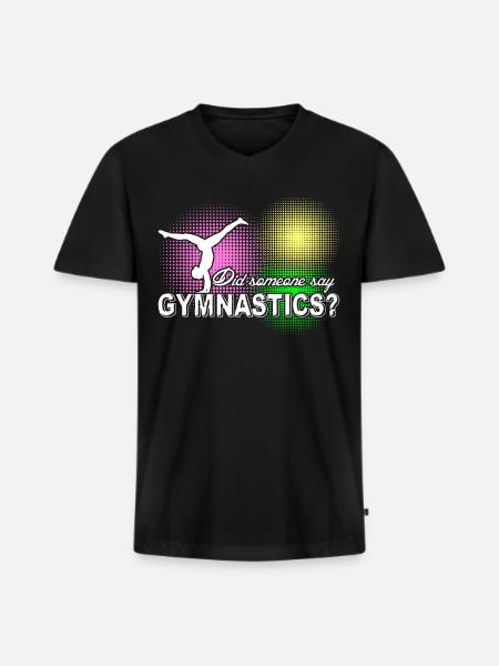 Gymnastics - Men's Premium Organic T-shirt with V-neck - black