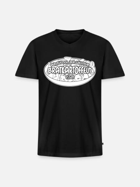 Bratkartoffeln - Männer Premium Bio T-Shirt mit V-Ausschnitt - Schwarz