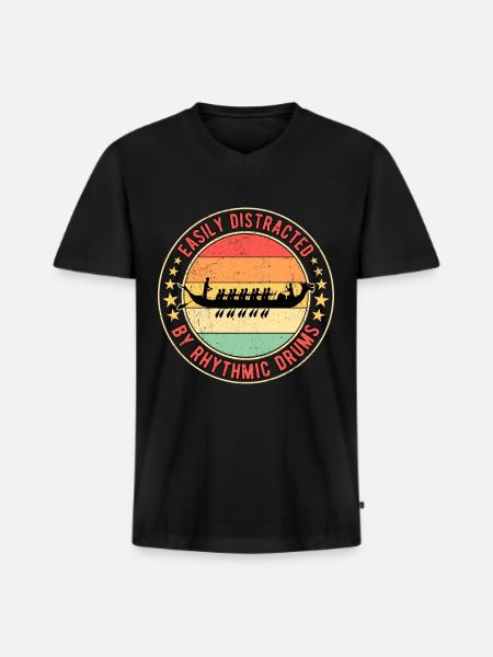 Drachenbootrennen Drachenboot Rhythmic Drums - Männer Premium Bio T-Shirt mit V-Ausschnitt - Schwarz