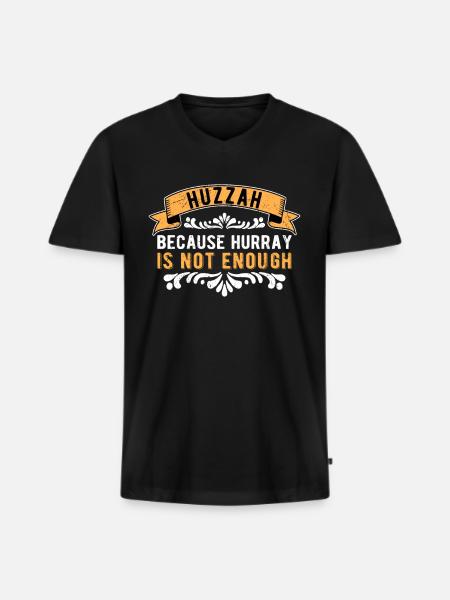Mittelalterfest Mittelaltermarkt Huzzah - Männer Premium Bio T-Shirt mit V-Ausschnitt - Schwarz