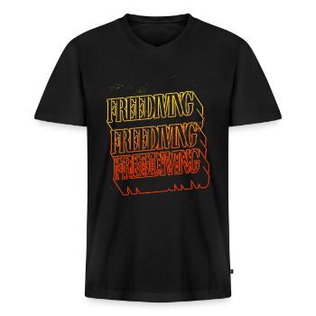 Freediving Apnoetauchen Freitauchen Tauchen - Männer Premium Bio T-Shirt mit V-Ausschnitt - Schwarz - Vorne - Nico (187cm)