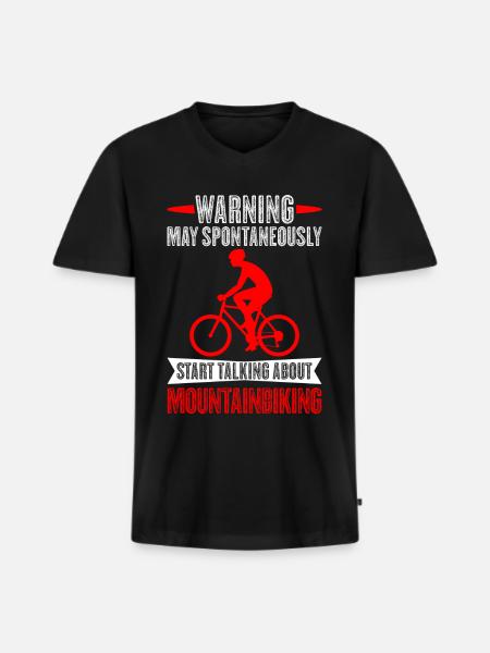 Mountain biking downhill mountain bikers - Men's Premium Organic T-shirt with V-neck - black