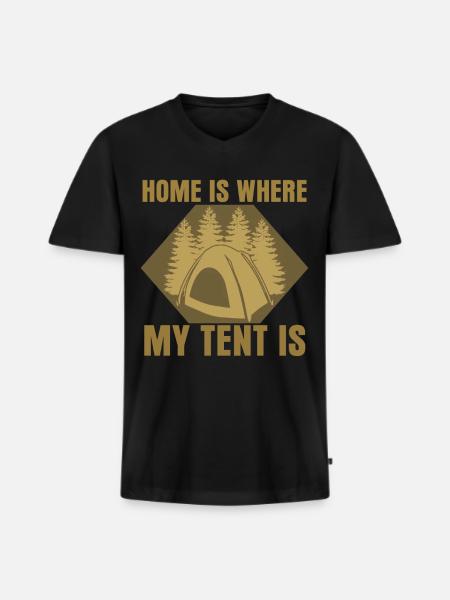 Camping Camping Tent Camping - Men's Premium Organic T-shirt with V-neck - black
