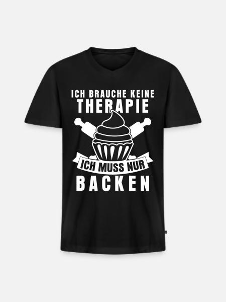 Bäcker Backen Cupcakes Bäckerei - Männer Premium Bio T-Shirt mit V-Ausschnitt - Schwarz
