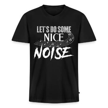 Musik lustiger Spruch Musiker - Männer Premium Bio T-Shirt mit V-Ausschnitt - Schwarz - Vorne - Nico (187cm)