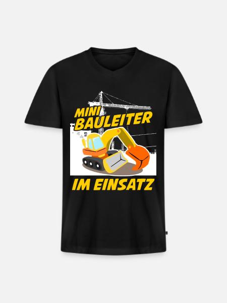 Bagger Bauleiter Baustelle Baggerfahrer - Männer Premium Bio T-Shirt mit V-Ausschnitt - Schwarz