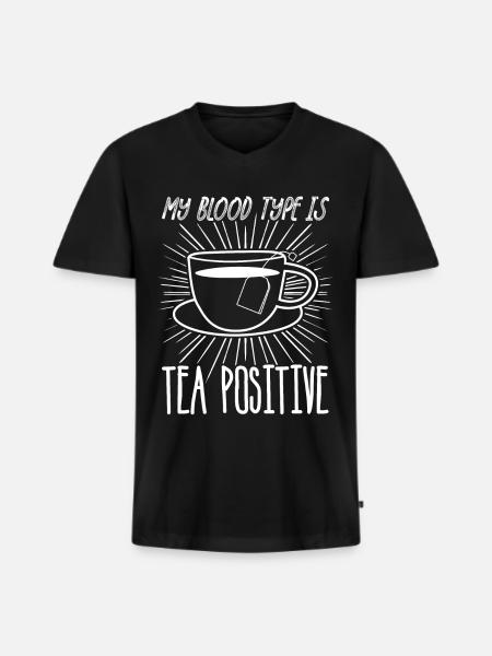 Tee Teebeutel Teetasse Teetrinker - Männer Premium Bio T-Shirt mit V-Ausschnitt - Schwarz