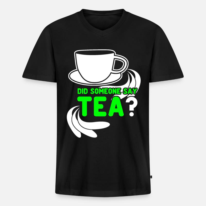 Teetrinker Tee Tasse Teebeutel Teetasse - Männer Premium Bio T-Shirt mit V-Ausschnitt - Schwarz