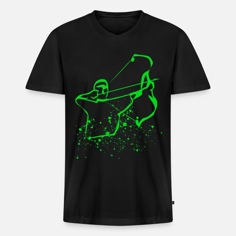 Compoundbogen 3D Bogensport - Männer Premium Bio T-Shirt mit V-Ausschnitt - Schwarz