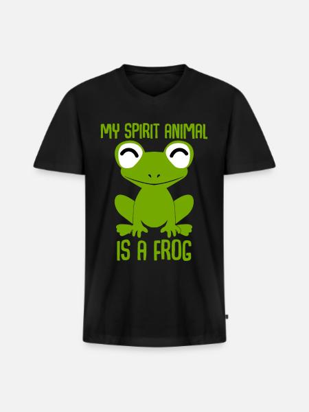 Frog cute frogs - Men's Premium Organic T-shirt with V-neck - black