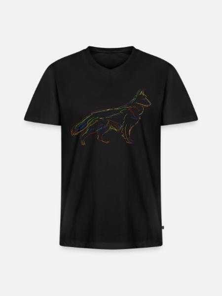 Schäferhunde Weisser Schäferhund - Männer Premium Bio T-Shirt mit V-Ausschnitt - Schwarz