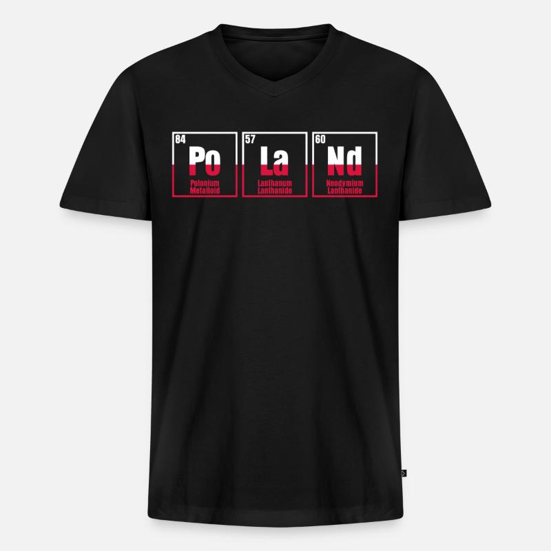 Polen Flagge Pole Elemente Polnisch - Männer Premium Bio T-Shirt mit V-Ausschnitt - Schwarz