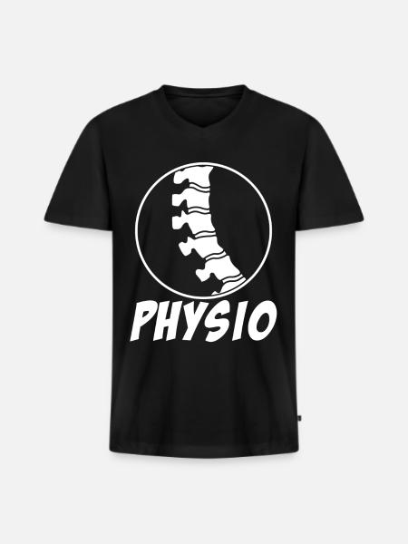 Physio Spine Physiotherapist - Men's Premium Organic T-shirt with V-neck - black