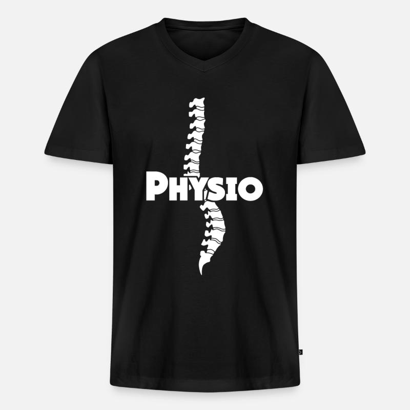 Physio Physiotherapeutin Physiotherapeut - Männer Premium Bio T-Shirt mit V-Ausschnitt - Schwarz