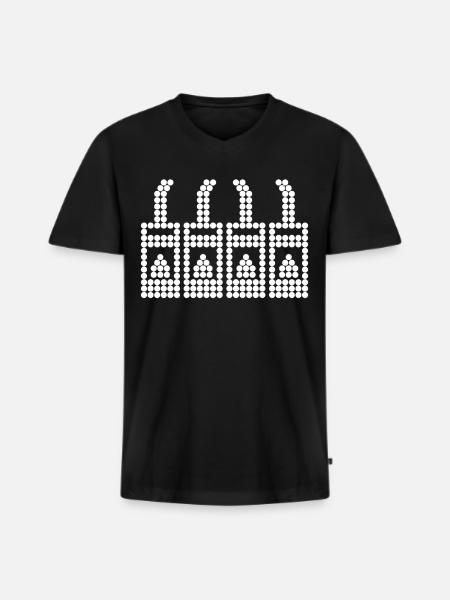 Kamin Ofen Kaminofen - Männer Premium Bio T-Shirt mit V-Ausschnitt - Schwarz