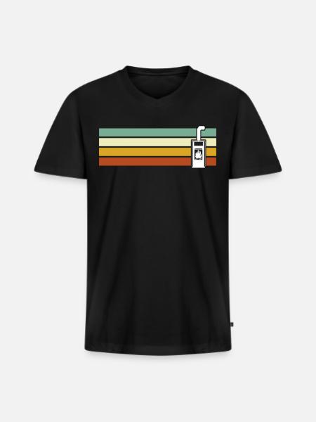 Cheminée Rétro Poêle à bois - T-shirt encolure en V Premium bio Homme - noir