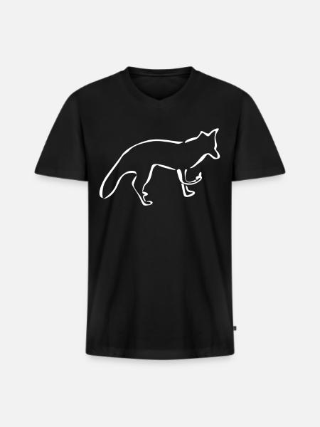 Fox Middle Finger Red Fox - Men's Premium Organic T-shirt with V-neck - black