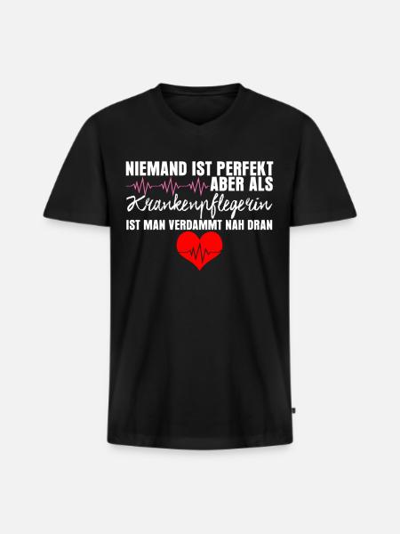 Krankenschwester lustig Krankenpflegerin - Männer Premium Bio T-Shirt mit V-Ausschnitt - Schwarz