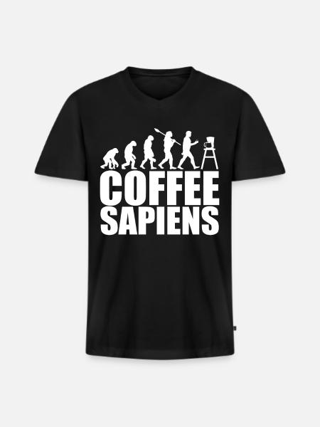 Coffee Sapiens - Men's Premium Organic T-shirt with V-neck - black