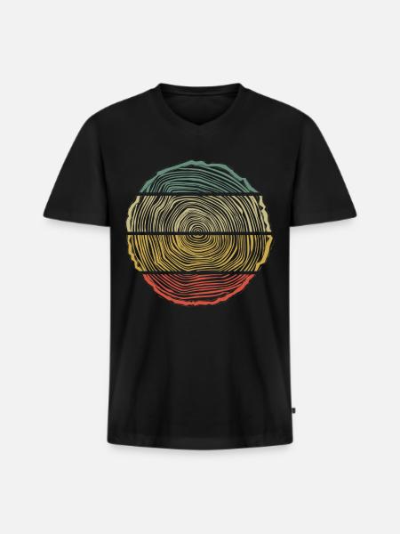Charpentier rétro bois Charpentier bûcheron - T-shirt encolure en V Premium bio Homme - noir
