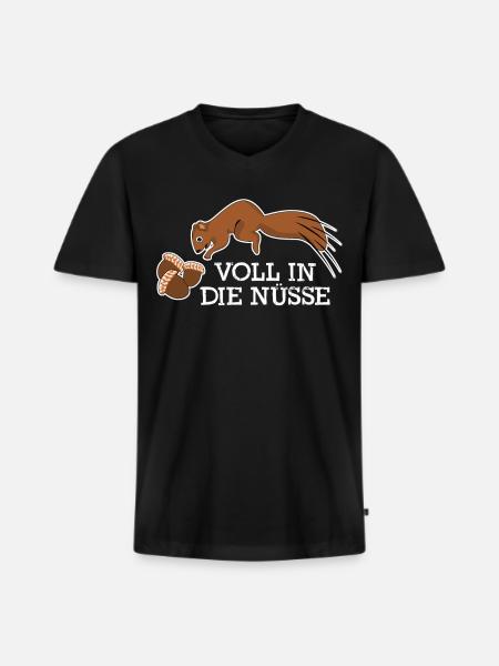 Eichhörnchen Nüsse Squirrel - Männer Premium Bio T-Shirt mit V-Ausschnitt - Schwarz