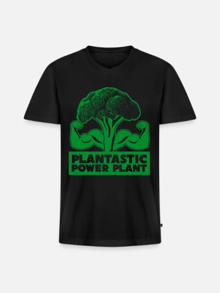 Vegan Broccoli Bodybuilding Vegan - Men's Premium Organic T-shirt with V-neck - black