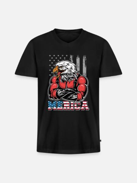 Merica | 4th of july - Männer Premium Bio T-Shirt mit V-Ausschnitt - Schwarz