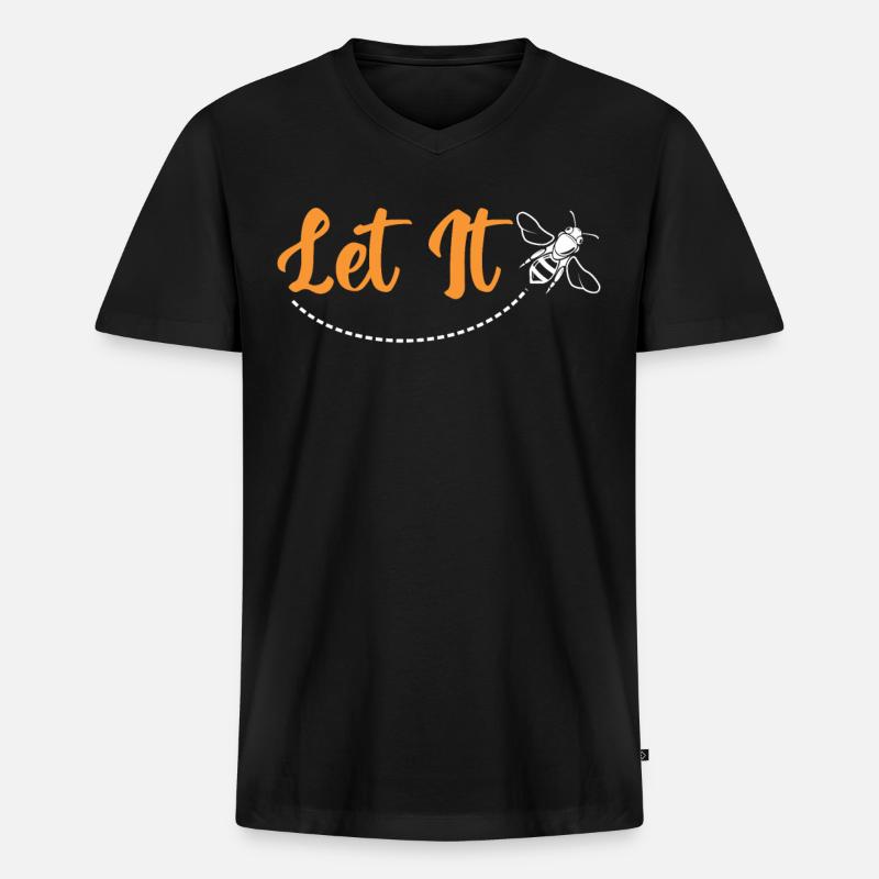 Let it - Männer Premium Bio T-Shirt mit V-Ausschnitt - Schwarz