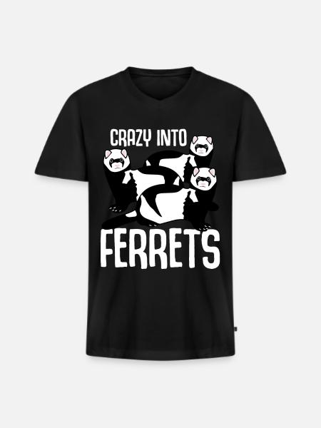 Fou de furets - T-shirt encolure en V Premium bio Homme - noir