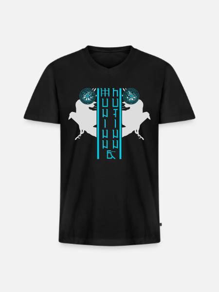Vegvisir Ravens Valhalla Vikings - Men's Premium Organic T-shirt with V-neck - black