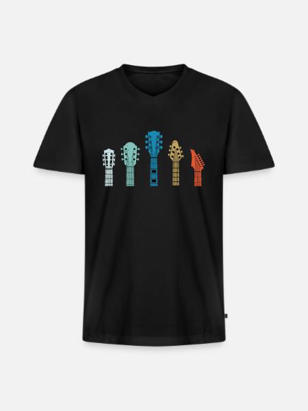 Play Guitar Design - Men's Premium Organic T-shirt with V-neck - black