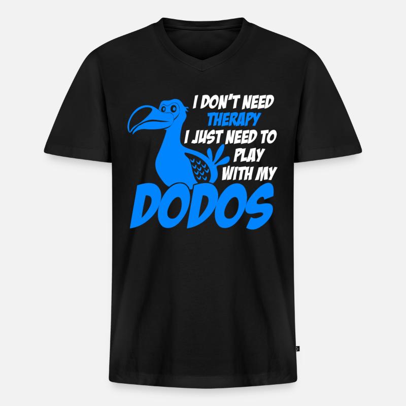 Dodo Dodos - Männer Premium Bio T-Shirt mit V-Ausschnitt - Schwarz