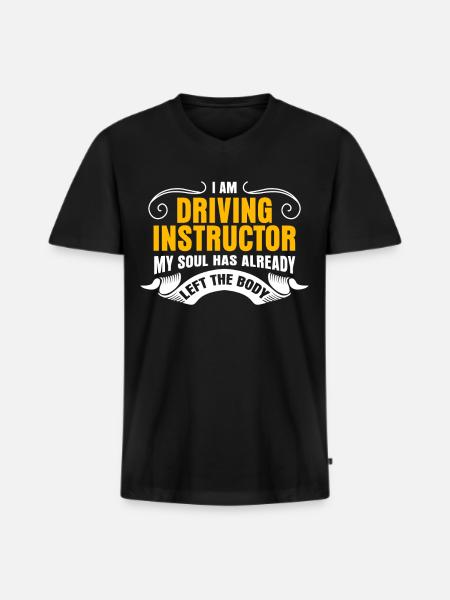 Driving Instructor Driving School - Men's Premium Organic T-shirt with V-neck - black