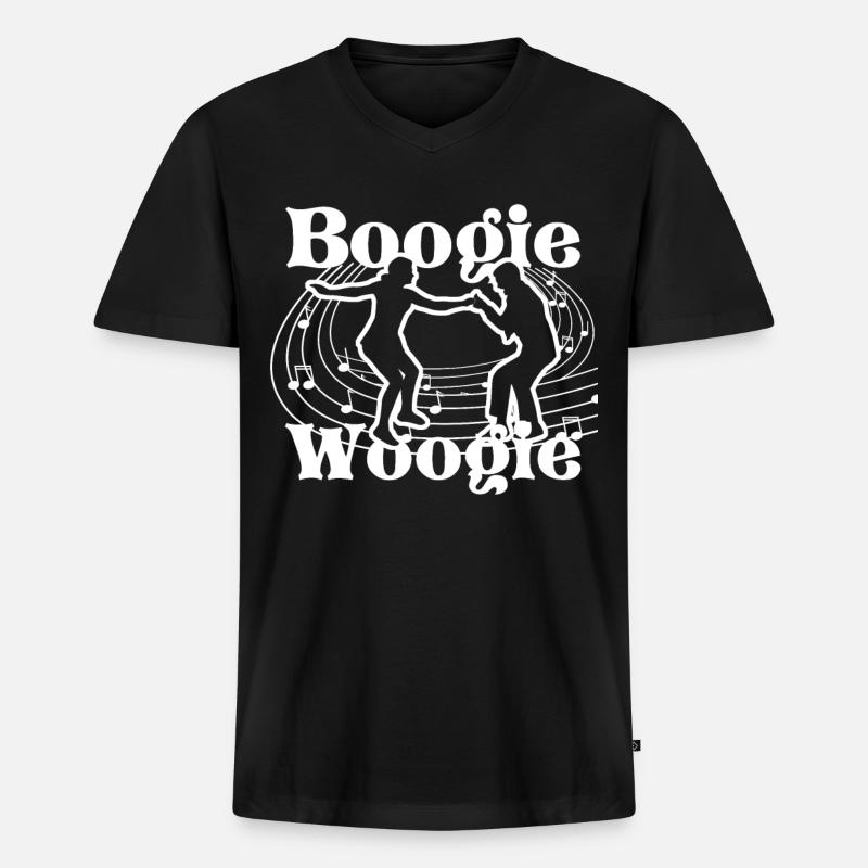 Boogie Woogie Tanzen Swing - Männer Premium Bio T-Shirt mit V-Ausschnitt - Schwarz