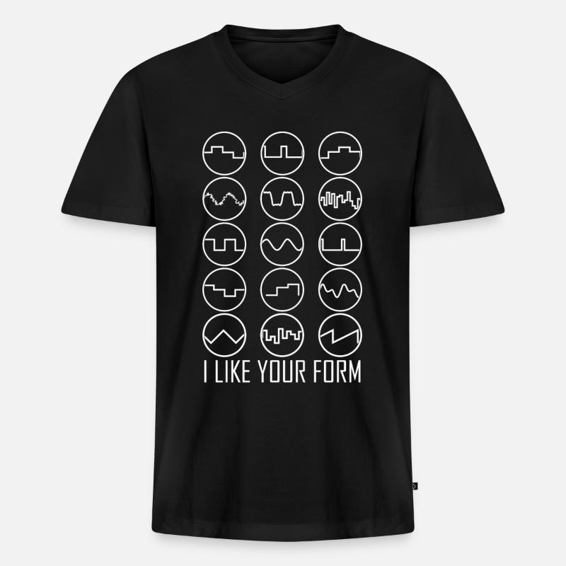 Synthesizer Synth Synthesizers - Männer Premium Bio T-Shirt mit V-Ausschnitt - Schwarz