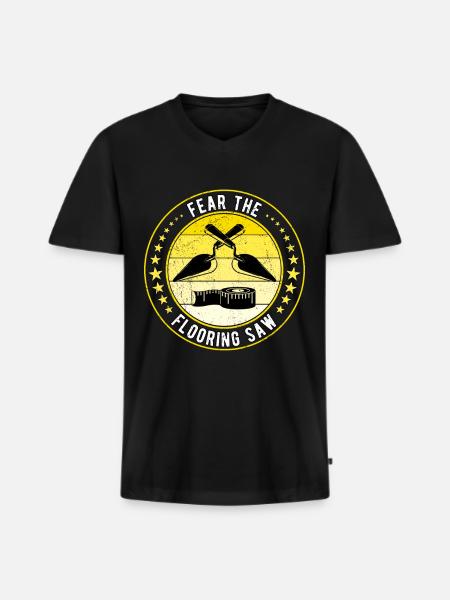 Bodenleger Fliesenleger Estrichleger - Männer Premium Bio T-Shirt mit V-Ausschnitt - Schwarz