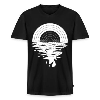 Sportschütze Zielscheibe Schützenverein - Männer Premium Bio T-Shirt mit V-Ausschnitt - Schwarz - Vorne - Nico (187cm)