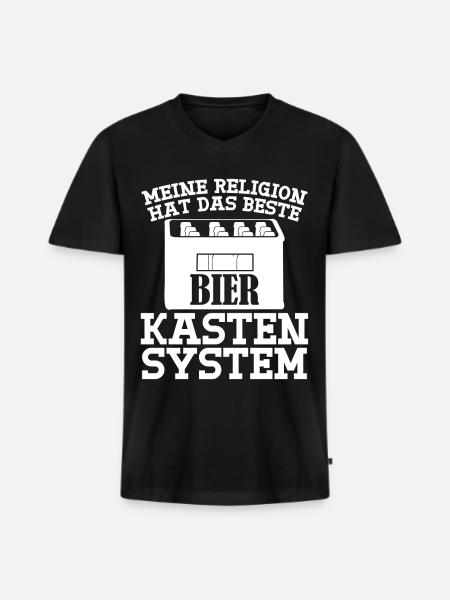 Bier Bierkiste Bierbrauer - Männer Premium Bio T-Shirt mit V-Ausschnitt - Schwarz