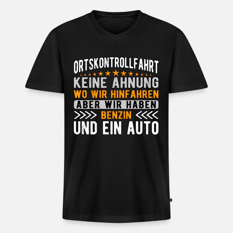 OKF Ortskontrollfahrt - Männer Premium Bio T-Shirt mit V-Ausschnitt - Schwarz