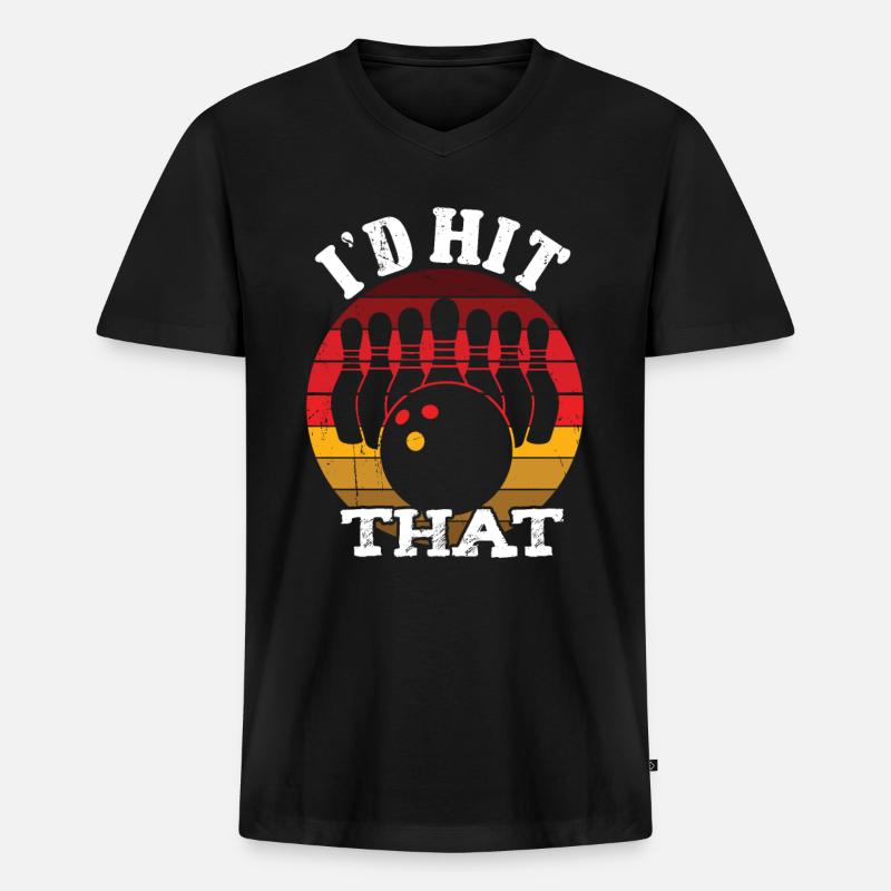 I'd hit that - Männer Premium Bio T-Shirt mit V-Ausschnitt - Schwarz