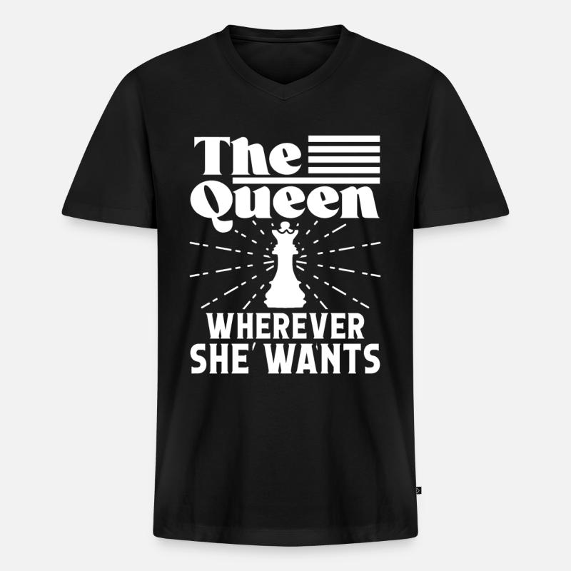 Chess funny saying - Männer Premium Bio T-Shirt mit V-Ausschnitt - Schwarz