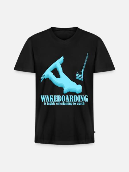 Wakeboarding Wakeboarder Wakeboard - Men's Premium Organic T-shirt with V-neck - black